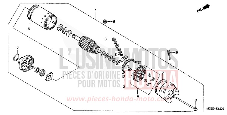 STARTING MOTOR for Transalp 650 MUTE BLACK METALLIC (NH359) from 2001